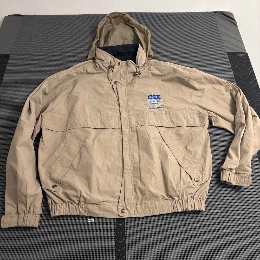 Tri-Mountain CSX Great Lakes Division Safety Leader Jacket Khaki Tan Mens XL